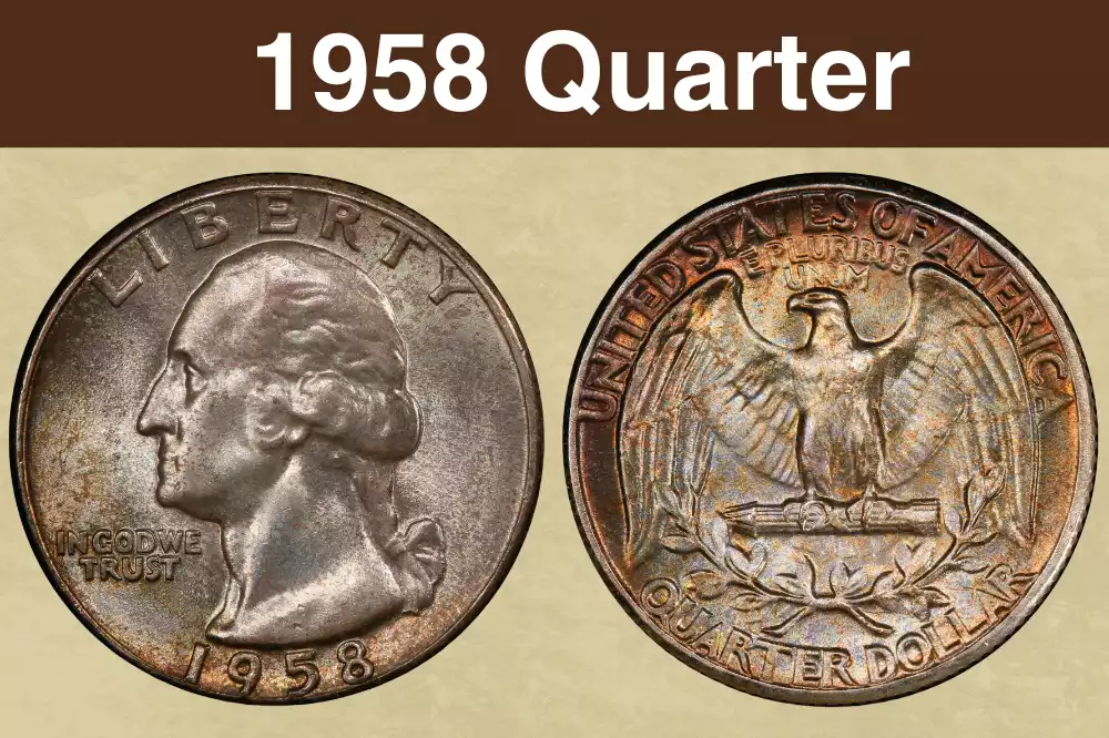 1958 Washington Quarter obverse and reverse showing George Washington portrait and eagle design