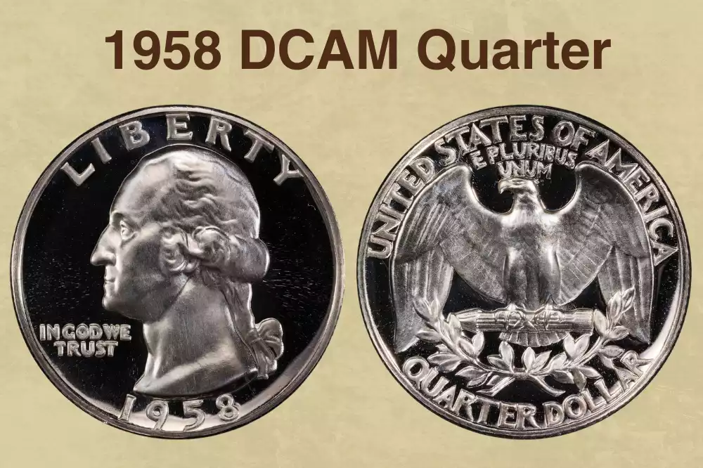 1958 proof Washington Quarter Deep Cameo DCAM showing frosted portrait devices against mirror-polished fields